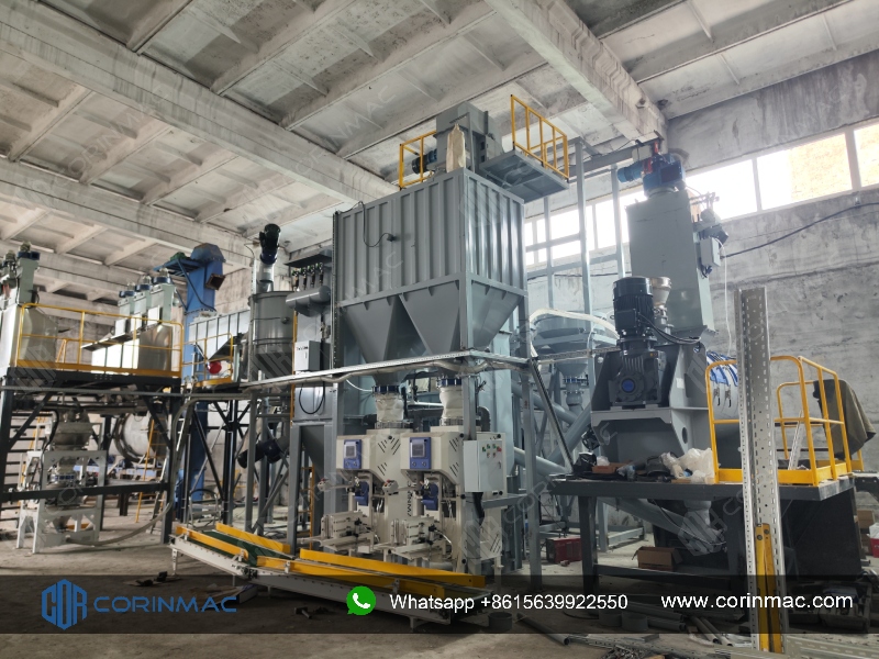 Монтаж и ввод в эксплуатацию комплектной линии по производству сухих строительных растворов в России успешно завершены.